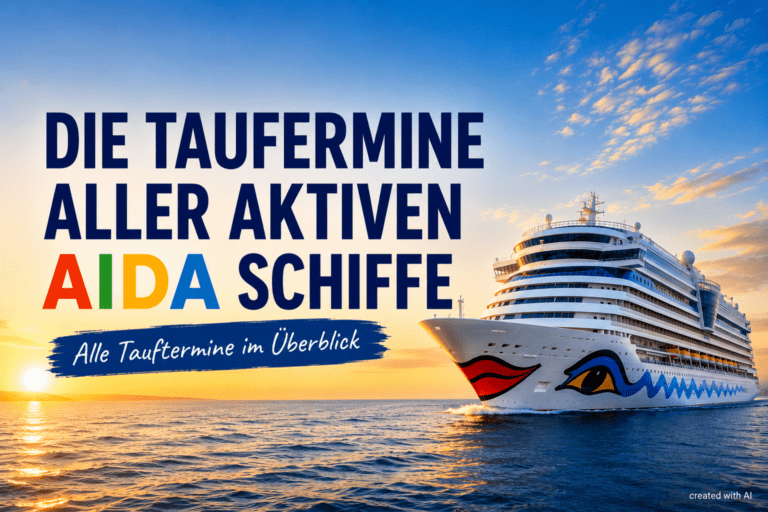 Die Tauftermine aller aktiven AIDA Schiffe
